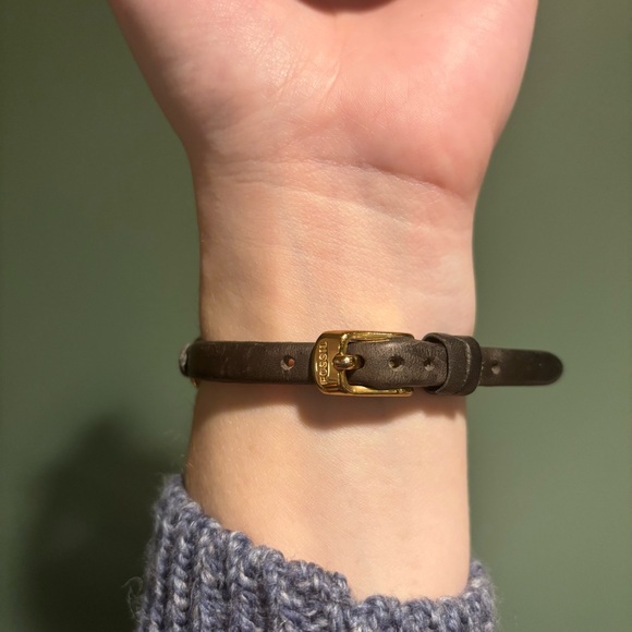 Rose Gold Fossil Watch with Brown Leather Strap - Picture 3 of 8